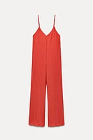 LONG PLEATED JUMPSUIT