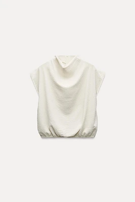 FLOWY DRAPED BALLOON TOP