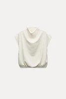 FLOWY DRAPED BALLOON TOP