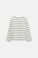 STRIPED COTTON BLEND T-SHIRT