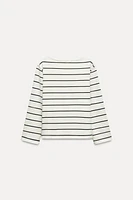 STRIPED COTTON BLEND T-SHIRT