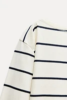 STRIPED COTTON BLEND T-SHIRT