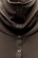 HIGH COLLAR HENLEY SHIRT