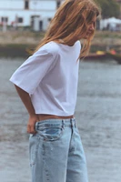 CROP SHOULDER PAD TOP