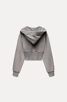 WASHED EFFECT JEWEL SWEATSHIRT