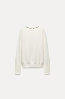 JEWEL COLLAR KNIT SWEATER