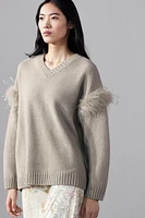 100% WOOL FEATHERY OVERSIZED SWEATER