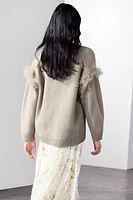 100% WOOL FEATHERY OVERSIZED SWEATER