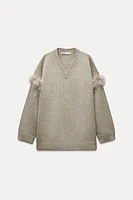 100% WOOL FEATHERY OVERSIZED SWEATER