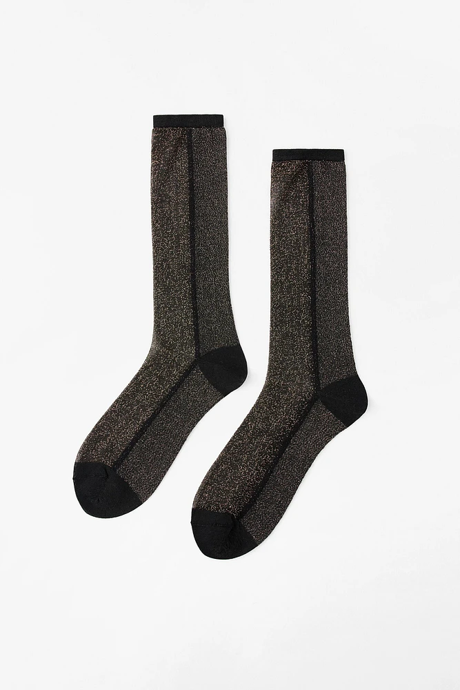 METALLIC THREAD LONG SOCKS