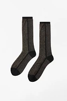 METALLIC THREAD LONG SOCKS