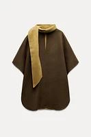 WOOL BLEND SCARF CAPE