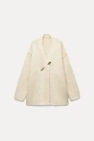 100% WOOL V-NECK JACKET