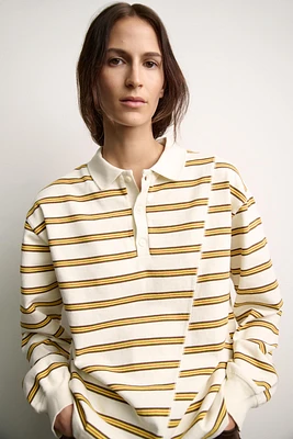 STRIPED POLO NECK SHIRT