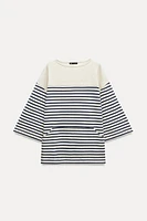 STRIPED HEAVY COTTON T-SHIRT