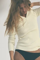 RIBBED POLO NECK SHIRT