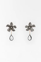 SPARKLY JEWEL FLOWER EARRINGS