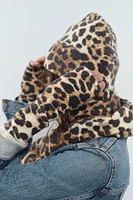 FINE KNIT ANIMAL PRINT MITTENS