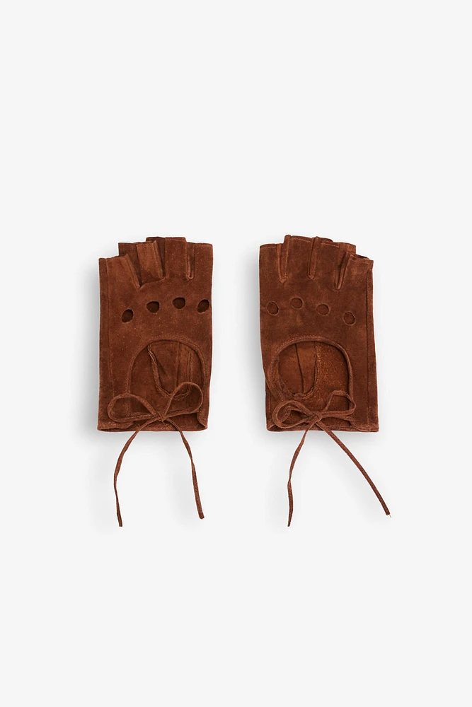 LEATHER FINGERLESS GLOVES