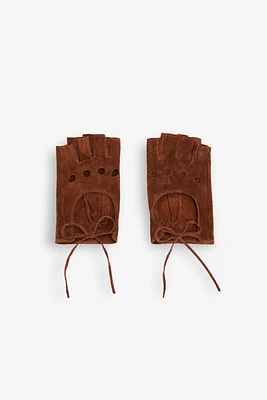 LEATHER FINGERLESS GLOVES