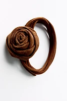 SUEDE LEATHER FLOWER CORD NECKLACE