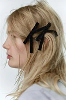 4-PACK OF VELVET BOW HAIR CLIPS