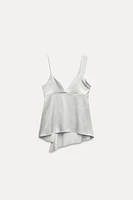 ASYMMETRICAL SATIN EFFECT TOP