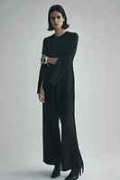 CREPE JUMPSUIT WITH SLITS