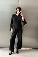 CREPE JUMPSUIT WITH SLITS