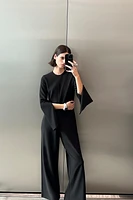 CREPE JUMPSUIT WITH SLITS