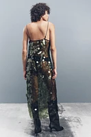 SEQUIN MIDI DRESS