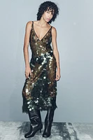 SEQUIN MIDI DRESS