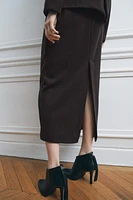 MIDI SKIRT WITH SLIT