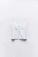 SATIN EFFECT TOP WITH BOW