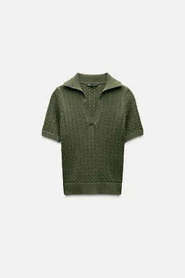 JACQUARD POLO TOP