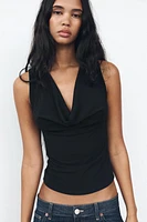 DRAPED NECKLINE TOP