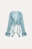 RUFFLED PLEATED TOP