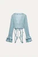 RUFFLED PLEATED TOP