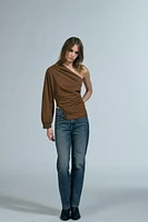 WASHED EFFECT ASYMMETRIC TOP