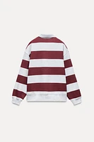 VARSITY POLO COLLAR SWEATSHIRT