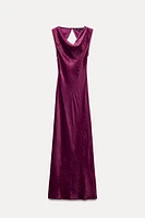 SATIN EFFECT OPEN BACK DRESS