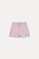 STRIPED POPLIN SHORTS