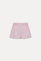 STRIPED POPLIN SHORTS