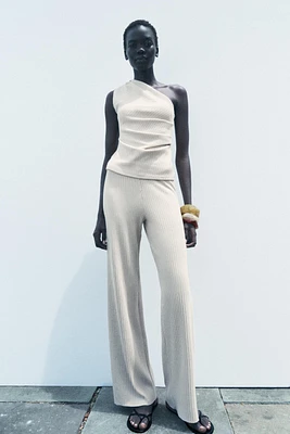 RIBBED WIDE LEG PANTS