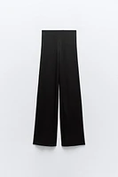 RIBBED WIDE LEG PANTS