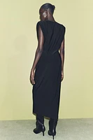 LONG DRESS WITH SHOULDER PADS