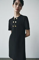 BUTTONED SHORT SLEEVE DRESS