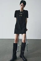 BUTTONED SHORT SLEEVE DRESS