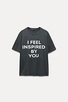 T-SHIRT WITH FRONT TEXT