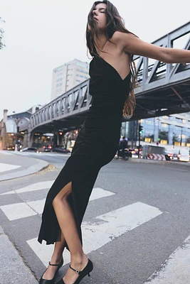 ASYMMETRIC MIDI DRESS